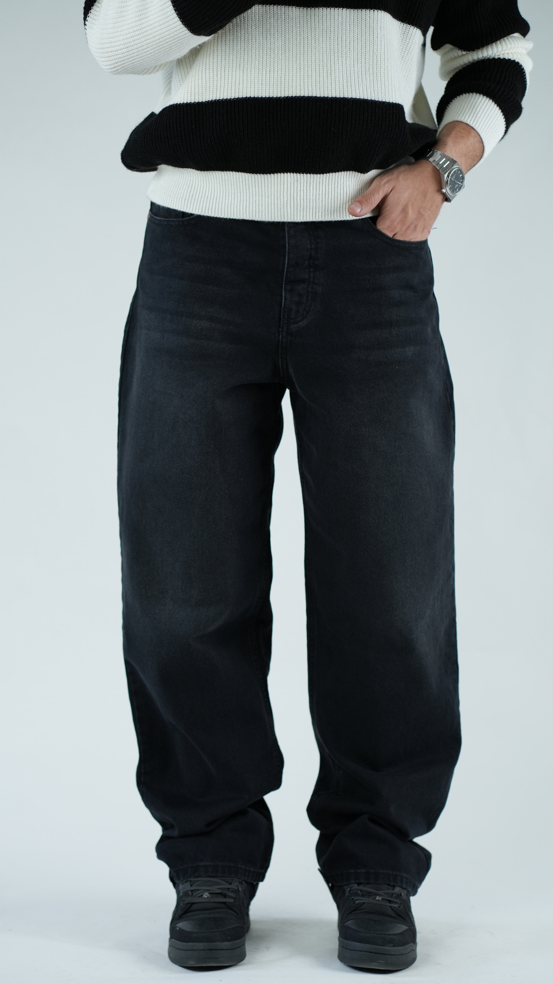 BAGGY BLACK DIRTY - Relaxed Fit Jeans