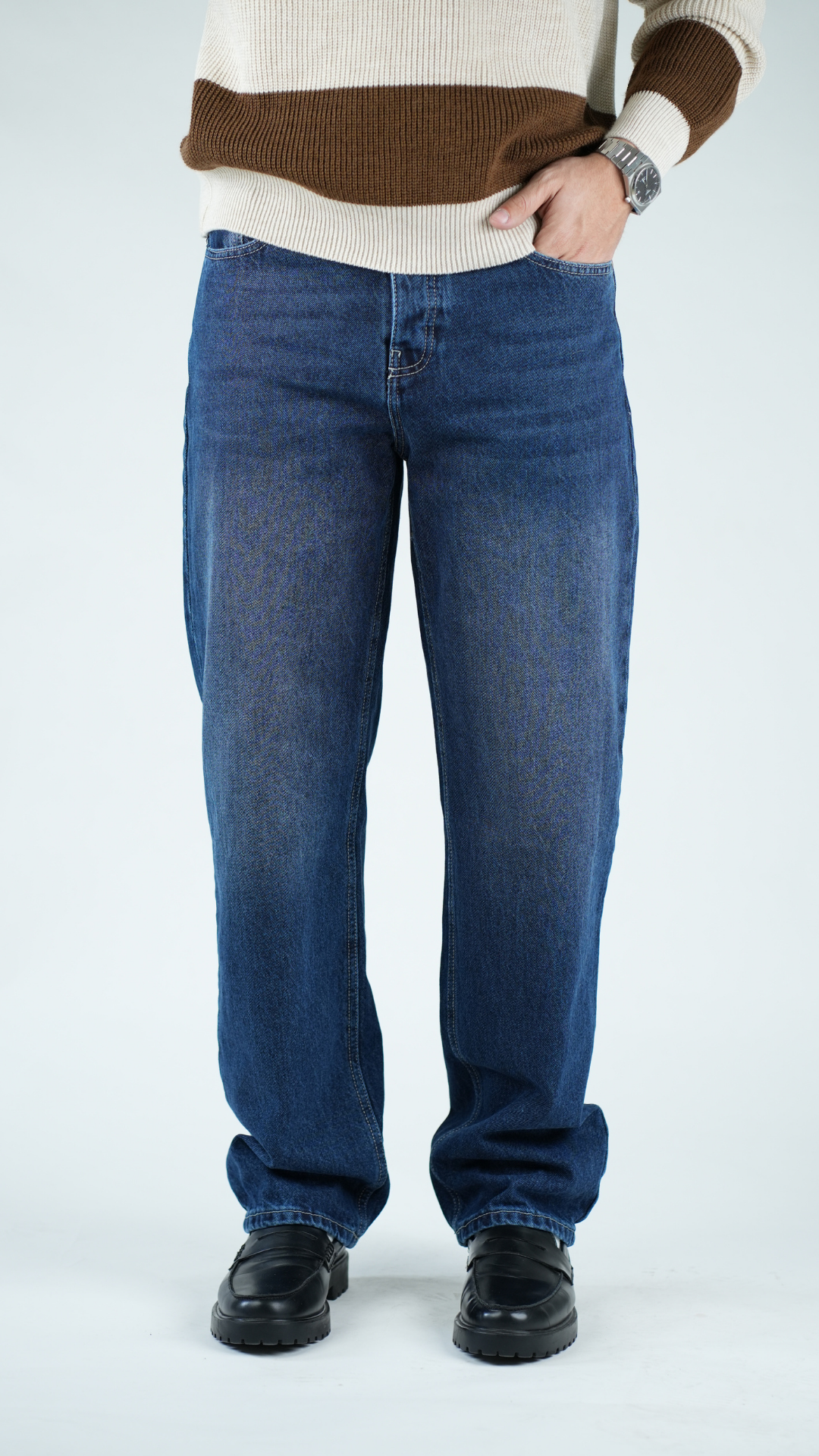 BAGGY Blue Dark - Straight fit Jeans