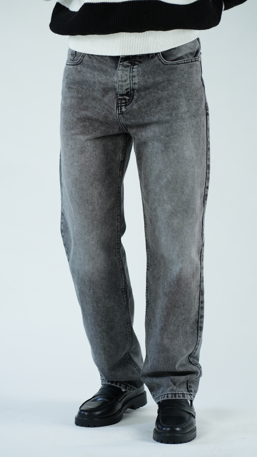 BAGGY Gris - Straight Fit Jeans