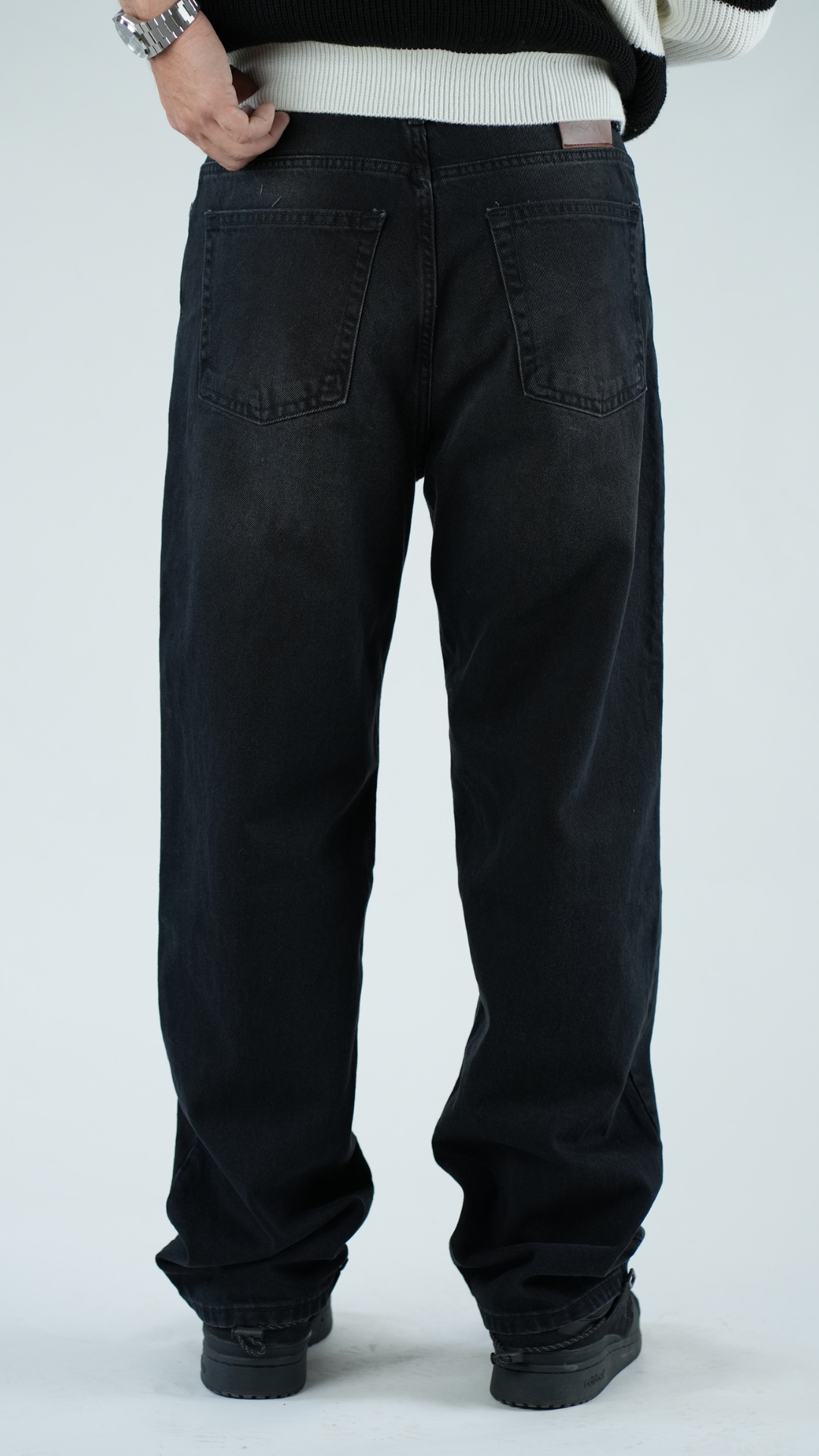 BAGGY BLACK DIRTY - Relaxed Fit Jeans